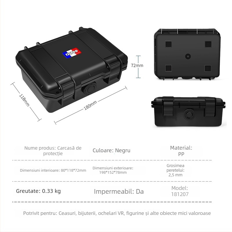 Geantă de unelte manuală specializată; cutie de depozitare rezistentă la uzură; instrument de măsurat pentru gimbal; husă de protecție pentru splicer-ul de fibre optice.