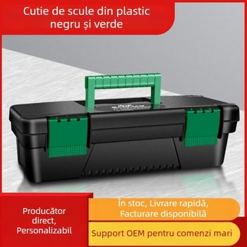 Cutie de scule PP din plastic, portabilă, cu un singur strat, pentru uz casnic și depozitare de scule