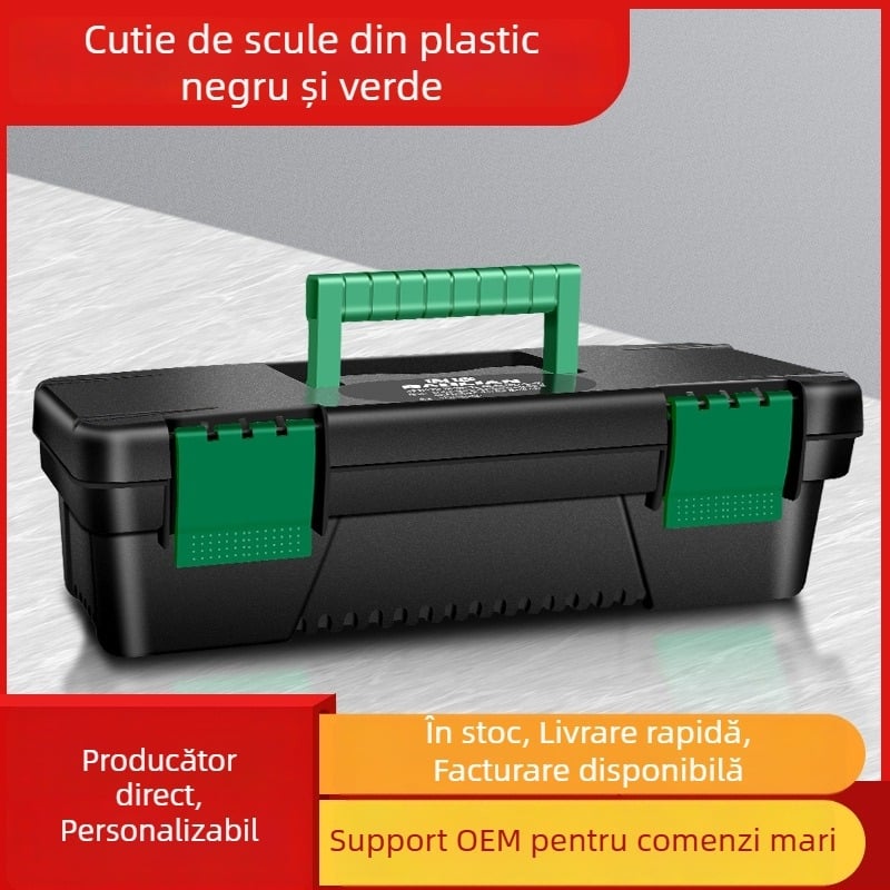 Cutie de scule PP din plastic, portabilă, cu un singur strat, pentru uz casnic și depozitare de scule