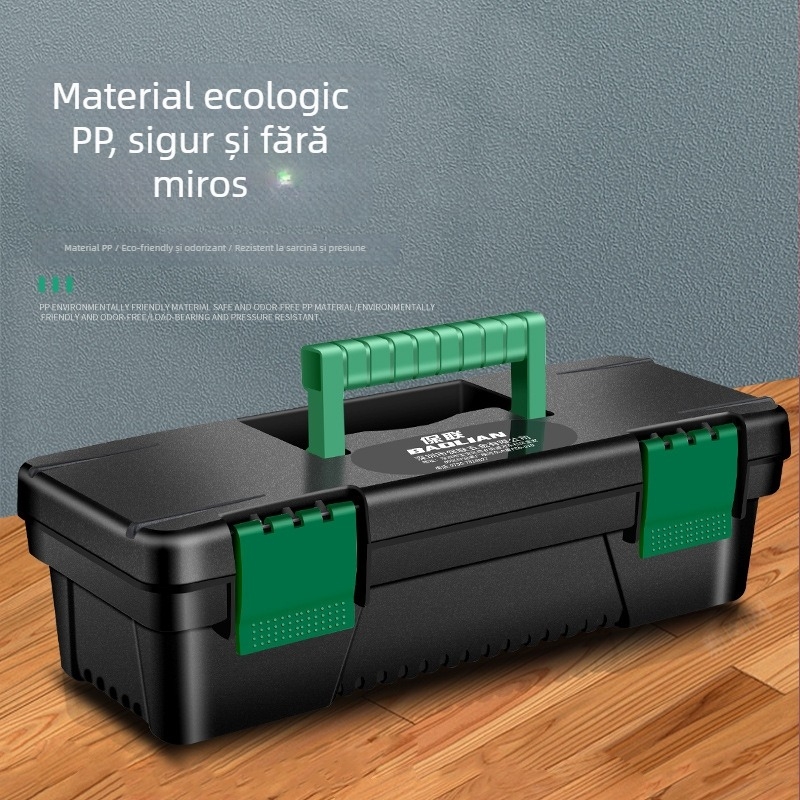 Cutie de scule PP din plastic, portabilă, cu un singur strat, pentru uz casnic și depozitare de scule