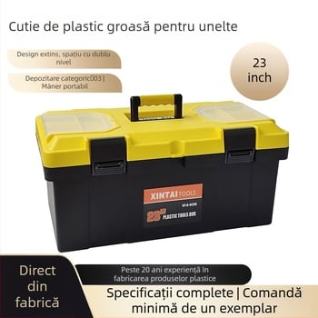 Cutie de unelte din plastic – Cutie portabilă pentru unelte auto, cutie de depozitare a uneltelor, design mărit și îngroșat, set de 4 bucăți