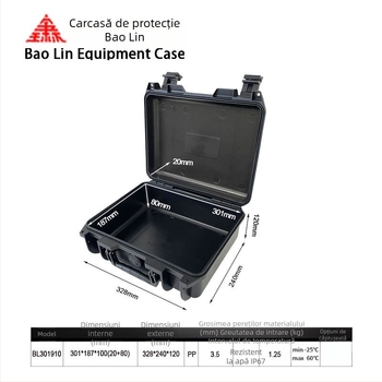 Carcasă portabilă pentru unelte din plastic PP, protecție IP67, turnare prin suflare, rezistentă la umezeală și coroziune, greutate 1,25 kg