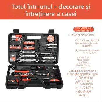 Cutiță de scule din plastic, 146 piese, multifuncțională