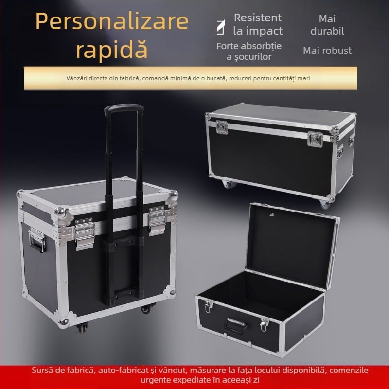 Valiză din aliaj de aluminiu cu roți pentru reparații de mobilier, cutie mare de unelte electrice și depozitare