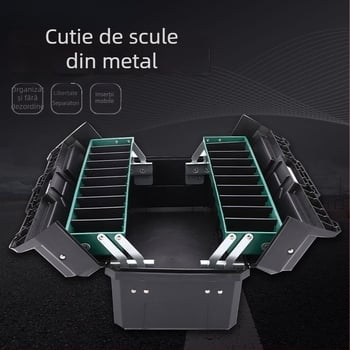 Cutie de unelte din plastic, pliabilă, cu deschidere dublă, pentru întreținerea mașinii