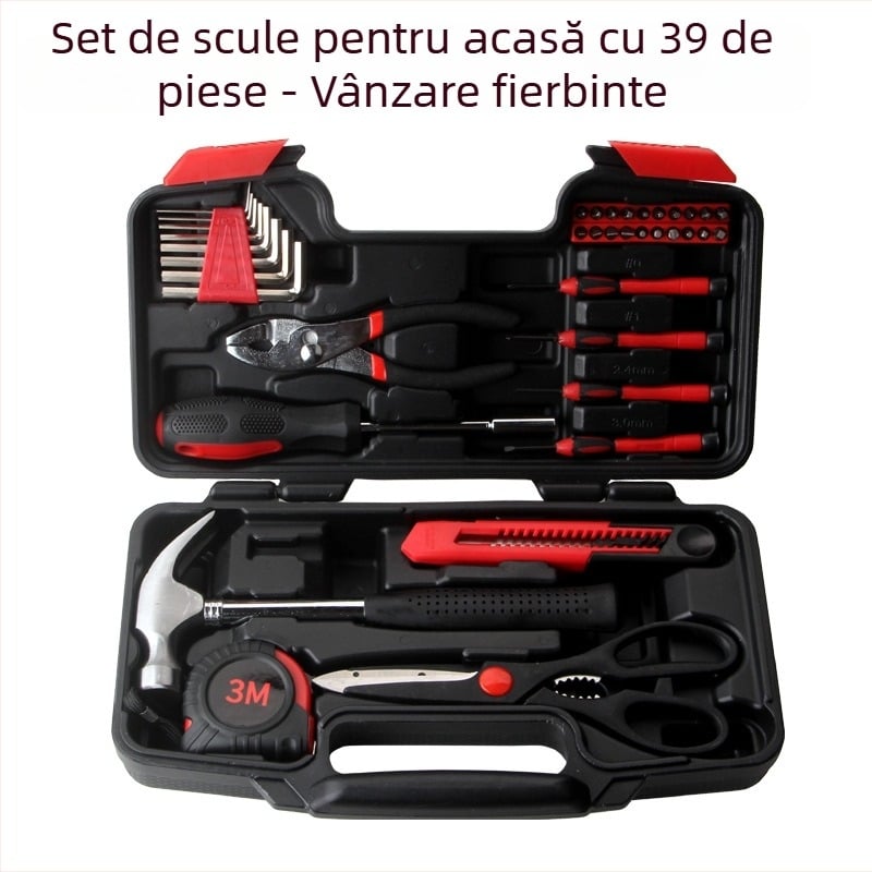 Sky rat set de 39 piese pentru gospodărie, din oțel carbon, trusă cu cutie