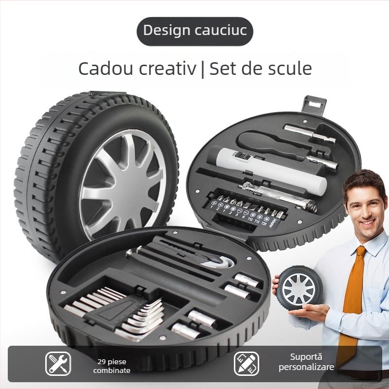 TOOHM set de unelte pentru gospodărie, 29 piese, din oțel carbon, pentru uz casnic, călătorii și întreținere