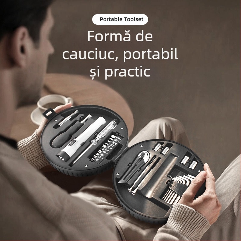 TOOHM set de unelte pentru gospodărie, 29 piese, din oțel carbon, pentru uz casnic, călătorii și întreținere