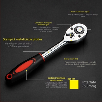 Set Dafei de 12 chei cu soc hexagonal și rac AQ21, din oțel, pentru mașini, motociclete și uz casnic