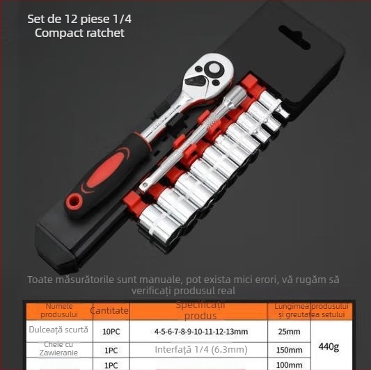 Set Dafei de 12 chei cu soc hexagonal și rac AQ21, din oțel, pentru mașini, motociclete și uz casnic