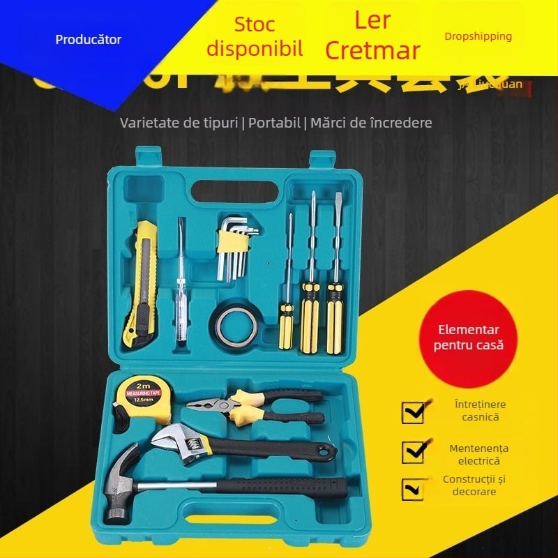 Set de cutie cu unelte din oțel aliat pentru utilizare auto și casnică, greutate netă 1000 g