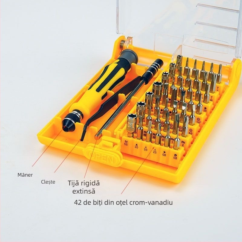 Set de 45 în 1 șurubelnițe multifuncționale pentru reparații la telefoane mobile și calculatoare, model 6089A