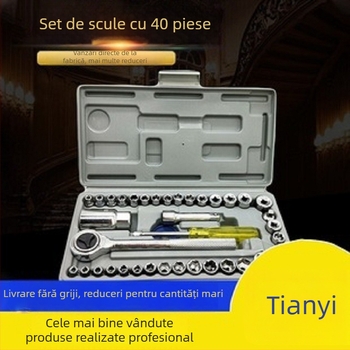 Set de 40 chei cu cutie, oțel crom-vanadiu, 1 kg, pentru mașini și uz casnic