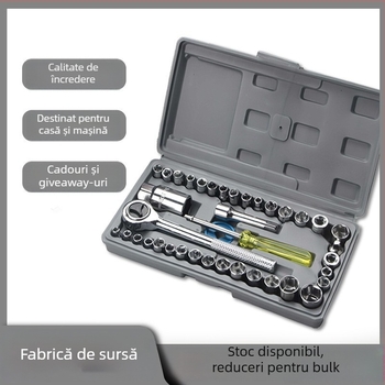 Set de 40 chei cu cutie, oțel crom-vanadiu, 1 kg, pentru mașini și uz casnic