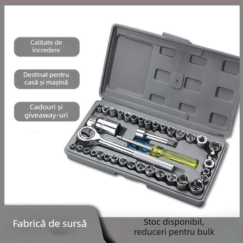 Set de 40 chei cu cutie, oțel crom-vanadiu, 1 kg, pentru mașini și uz casnic