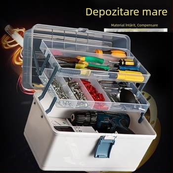 Cutie de scule metalică pentru vehicule, pliabilă, cu 3 niveluri, calitate industrială