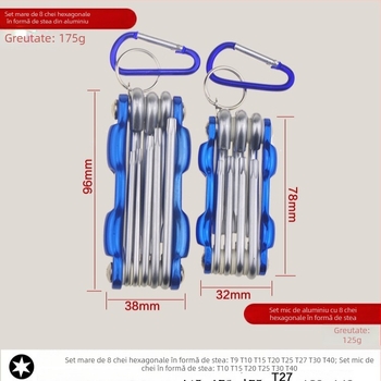 Set de chei hexagonale pliabile cu mâner din aluminiu, aliaj 40Cr, carcasă metalică pentru reparații biciclete