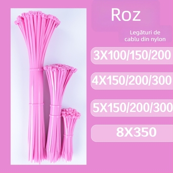 Curele pentru cabluri din nylon, cu închidere automată, grosime 1.1–2.5 mm, 100 de bucăți pe pachet, pentru utilizare industrială