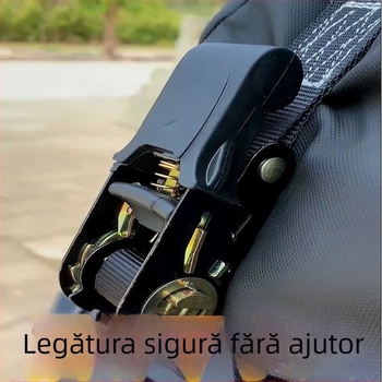 Bandă de fixare cu șurub ratchet și cataramă cu încuidere automată, lățită și îngroșată pentru bagaje de motocicletă