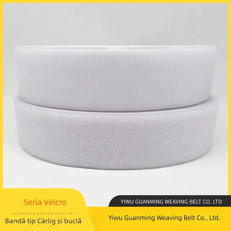Bandă Velcro de 4 cm, părți masculine și feminine, albă sau neagră, pentru haine
