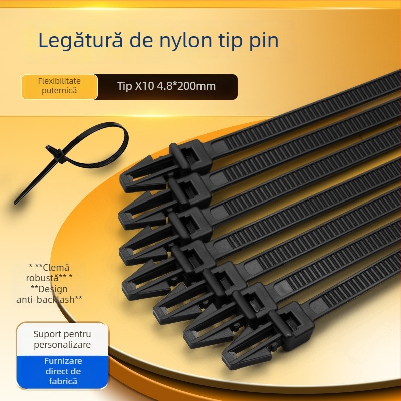 Legătură pentru cabluri din nailon cu închidere automată (Nailon 66; V-0; utilizare casnică)