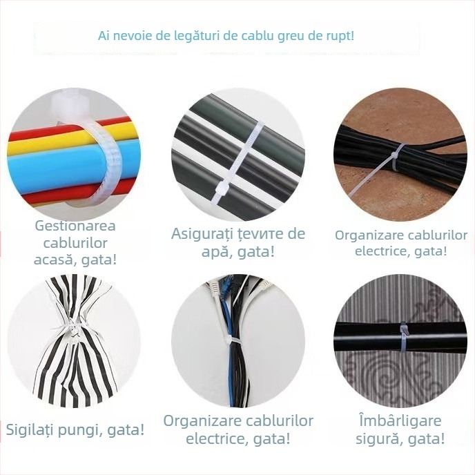 Legături auto-închise din nailon pentru aranjamente florale, nailon 6, grosime 1,2 mm, rating 94V-2