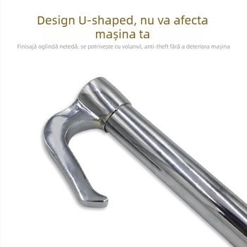 Încuietoare de volan pentru mașină, cu trei secțiuni, tip cârlig, anti-furt, model S203-1, material: aliaj de aluminiu și oțel, cilindru cupru, compatibil universal
