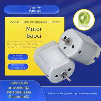 Motor DC cu perii pentru aparate mici și jucării, sub 36V, eficiență 76%