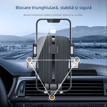 Suport pentru telefon pentru ventilația mașinii, braț universal din plastic, cu închidere automată și montaj pentru navigație