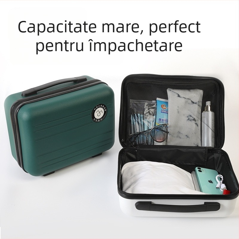 Geantă cosmetică din PP, cu roți unidirecționale, deschidere cu fermoar, ultra-ușoară, 235 g; potrivită pentru depozitare și bagaj de cabină