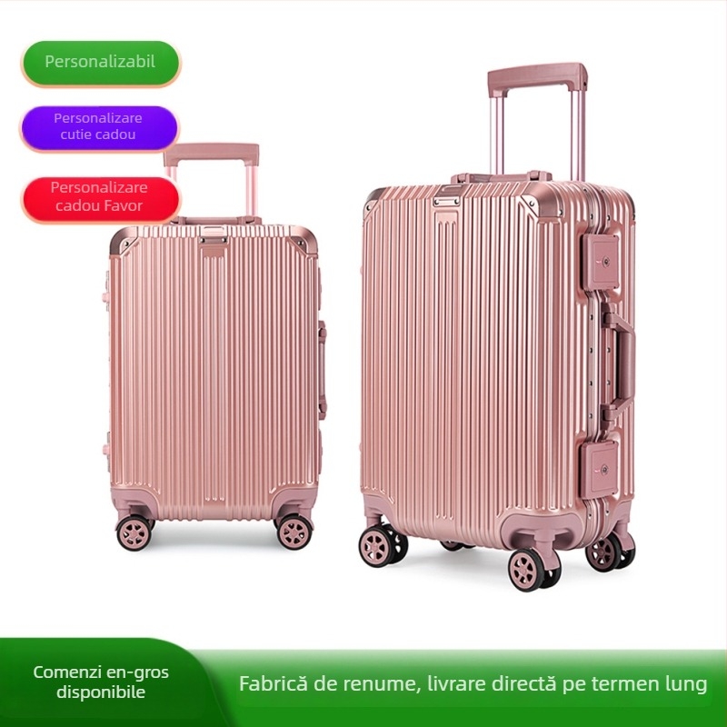 Valiză cu cadru din aluminiu, husă ABS+PC, TSA combinație încuietoare, roți universale, 2,8 kg
