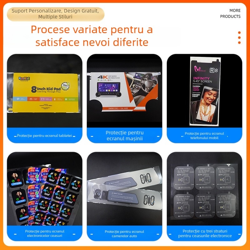 Film protectie pentru ecranul automobilului – PET, vâscozitate scăzută, rezistent la praf și zgârieturi, film imprimat în trei straturi
