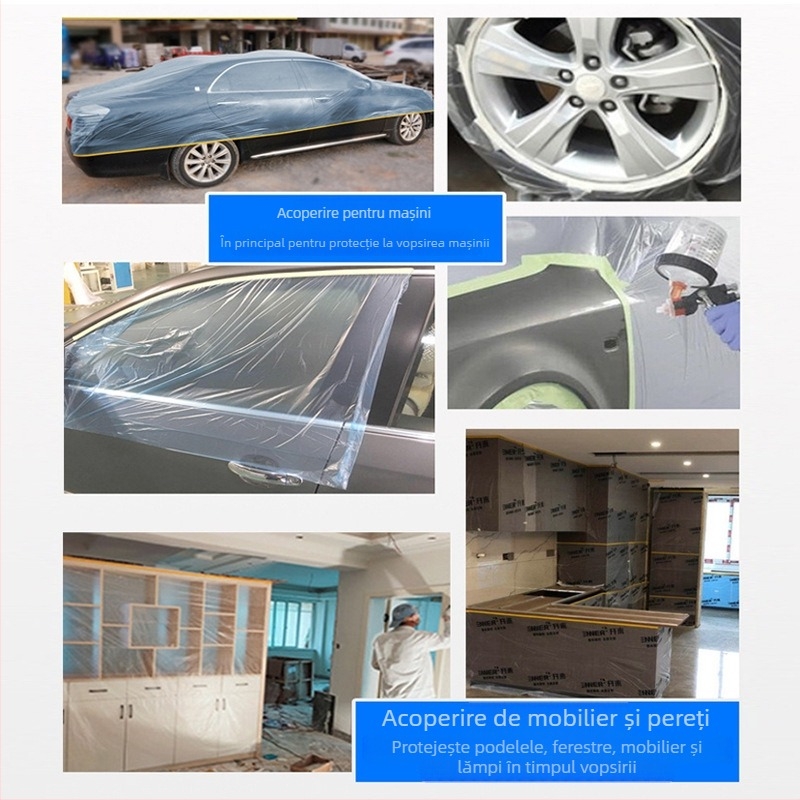 Folie de mască rezistentă la praf pentru vopsire și decor, folie protectoare pentru vopsire în casă și pentru automobile