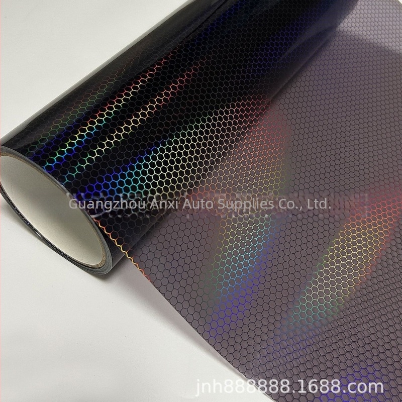 Film pentru faruri auto cu rețea hexagonal laser, PVC transparent, brand Annhao, garanție 1 an
