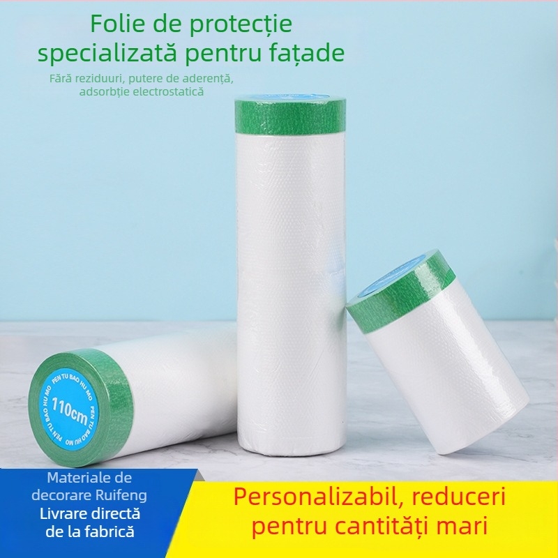Folie de mascare pentru peretele exterior cu aderență electrostatică, protecție pentru vopsirea mașinii și decorarea mobilierului, vâscozitate mare