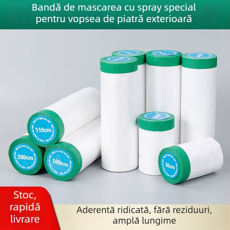 Folie de mascare pentru peretele exterior cu aderență electrostatică, protecție pentru vopsirea mașinii și decorarea mobilierului, vâscozitate mare