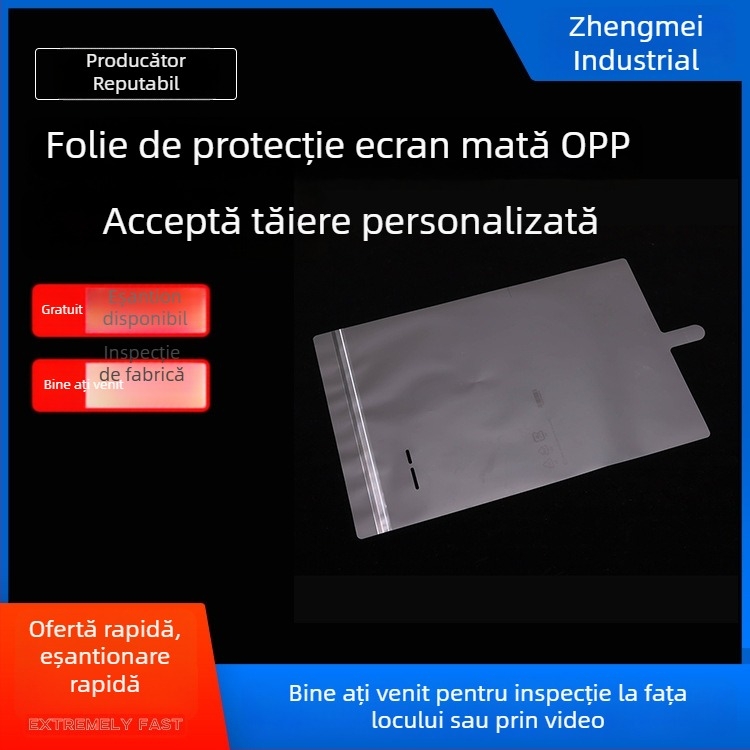 Film de protecție mat OPP pentru ecranele dispozitivelor electronice, dimensiune mare, antiamprentă și rezistent la zgârieturi