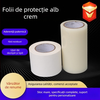 Folie protectoare PE alb lăptos pentru vopseaua mașinii, protecție împotriva prafului, viscozitate mare, anti-statică, cu suport din aluminiu, rezistentă la zgârieturi