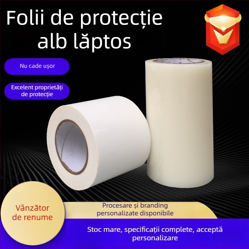Folie protectoare PE alb lăptos pentru vopseaua mașinii, protecție împotriva prafului, viscozitate mare, anti-statică, cu suport din aluminiu, rezistentă la zgârieturi