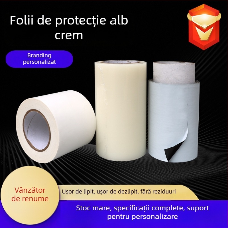 Folie protectoare PE alb lăptos pentru vopseaua mașinii, protecție împotriva prafului, viscozitate mare, anti-statică, cu suport din aluminiu, rezistentă la zgârieturi