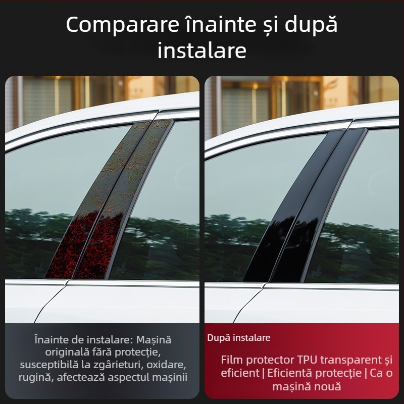 Film protector pentru columna centrală Leapmotor C01/C11/C10/C16 — Protecție pentru B-pilon, Anti-zgâriere, Rezistent la uzură, Definiție înaltă, Bandă adezivă