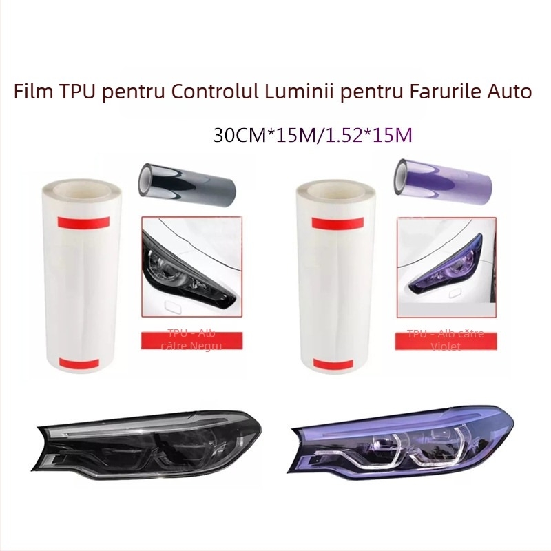 Film TPU pentru faruri auto, control al iluminării, schimbare de culoare, autovindecare