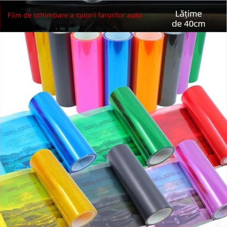 Film de schimbare a culorii farurilor auto (PVC) — transmisie luminoasă 90%, izolație termică 80%, potrivit pentru modele generale