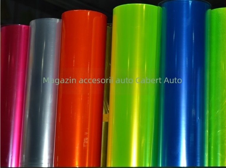 Film de schimbare a culorii farurilor auto (PVC) — transmisie luminoasă 90%, izolație termică 80%, potrivit pentru modele generale