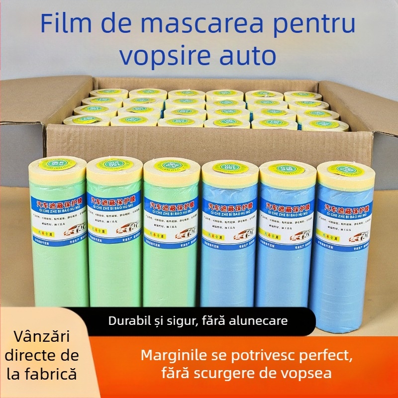 Folie de mascare pentru vopsire auto cu aderență electrostatică și folie de mascare din hârtie pentru protecția podelei
