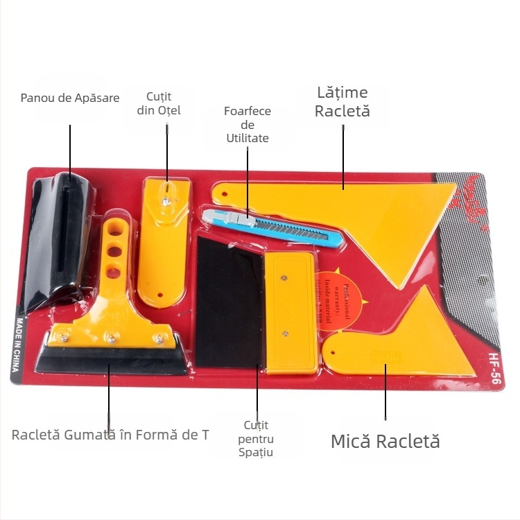 Set de raclete pentru aplicarea filmului auto – 7 piese, Material PP, Brand Independence, Tip: Racletă, Fără personalizare