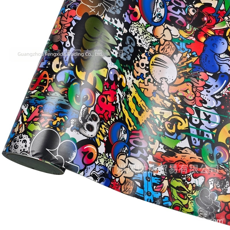 Folie de wrap auto – design graffiti desen animat pentru mașini și motociclete electrice (PVC, Aristo)