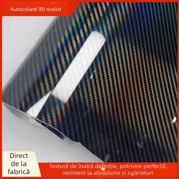Folie de înfășurare din fibră de carbon 9D, textură simulată de fibră de carbon, PVC Mingyue, pentru mașini și motociclete, garanție 2 ani