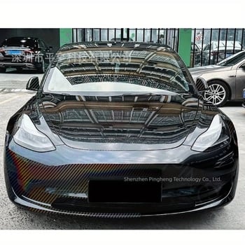Folie auto schimbătoare de culoare cu model curcubeu, aspect fibră de carbon, montaj cu adeziv, personalizabilă, pentru suprafețe exterioare ale mașinii