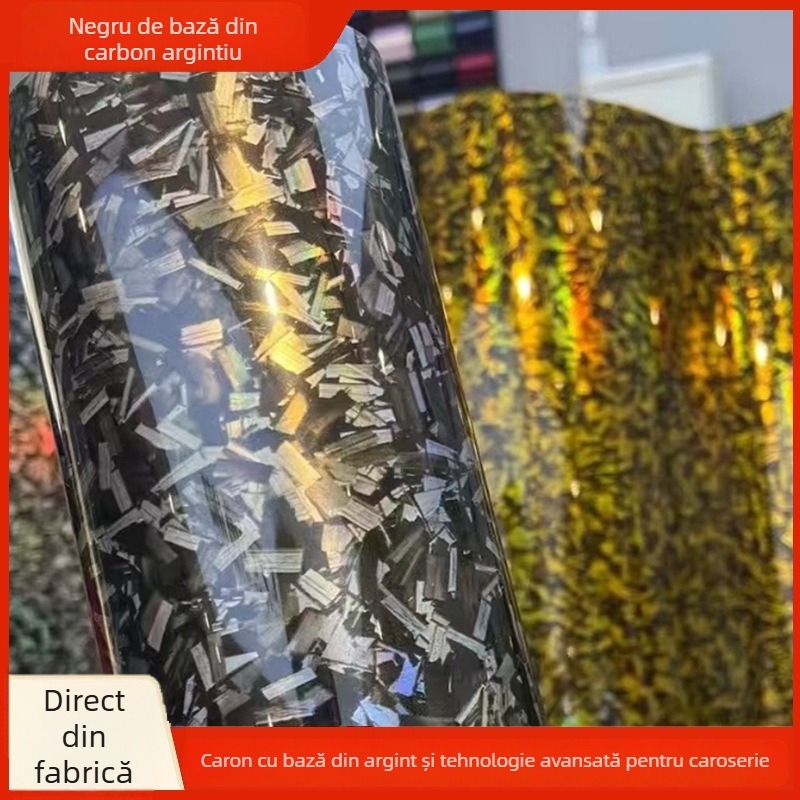 Film interior auto de protecție cu textură floral carbon (bază flexibilă; material PVC; garanție de 2 ani; instalare ușoară cu canale de evacuare a aerului; acoperire UV rezistentă)